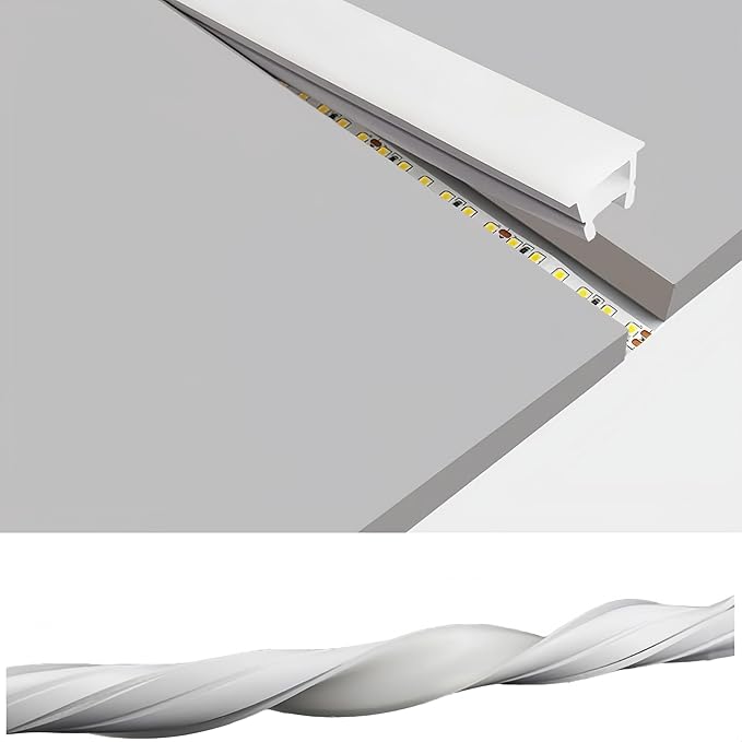 Silicone LED Channel System, 16.4Ft/5M Through Free White 12x10mm DIY LED Neon Rope Light IP67 Waterproof Tube for 8-10mm Strip Lights Installation for Indoor Outdoor Ambient Decor