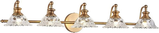 XIEDUN 37.4" Bathroom Light Fixtures 5 Lights Vanity Lighting Fixtures (Exclude G9 Bulb) Vanity Lights for Bathroom