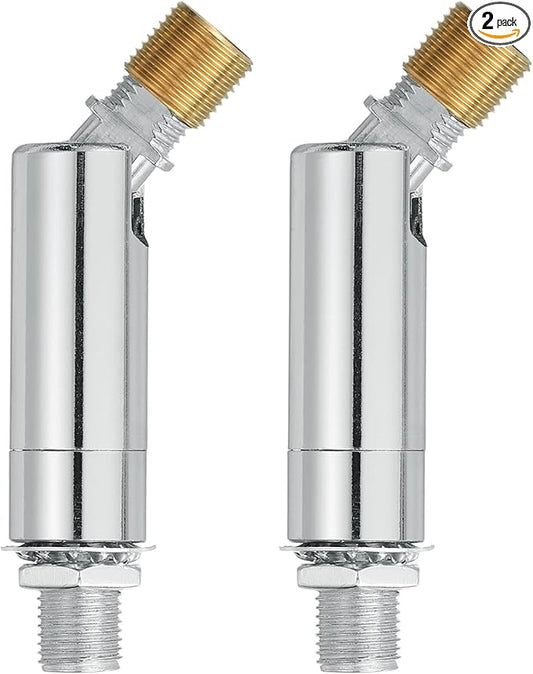 MECCANIXITY Sloped Ceiling Adapter, 90/345 Degree 60x15mm M10 Fine Thread Sloped Ceiling Light Fixture Adapter Kit for Ceiling Pendant Light Chandelier Track Suspend(Silver, Pack of 2)
