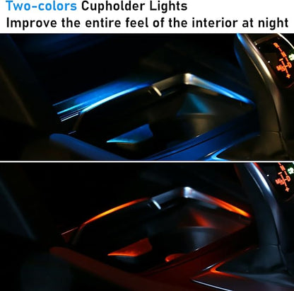 Jaronx Compatible with BMW LED Console Ambient Light for 1' F20 F21, 2' F22 F23, 3' F30 F31 F80, 4' F32 F33, Center Console Ambient Lights LED with Dual Color Lighting