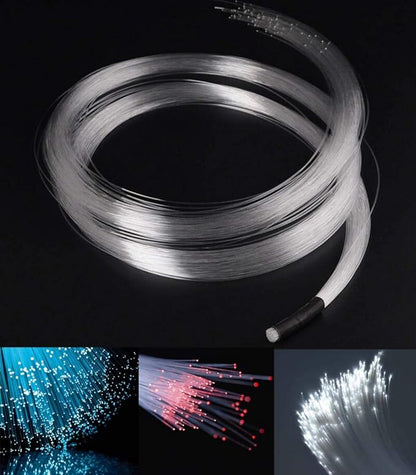 AZIMOM PMMA 50pcs 0.03in 6.5ft Plastic Fiber Optic Lights Cable Strands 0.75mm 2meter End Glow Fiber Strands Roll for Star Sky Ceiling All Kind LED Light Engine Driver Ceiling Decoration