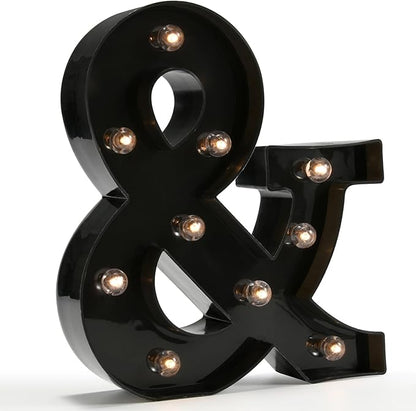 OYCBUZO Light Up Black Alphabet Marquee Letters Sign LED Marquee Number Lights Sign for Night Light Home Bar Christmas Lamp Birthday Party Wedding Decoration &
