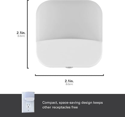 Lights by Night Plug In Night Light Bedroom Decor Apartment Essentials LED Lights Ambient Lighting Dusk to Dawn Sensor Nightlight Bathroom, Square 6 pack