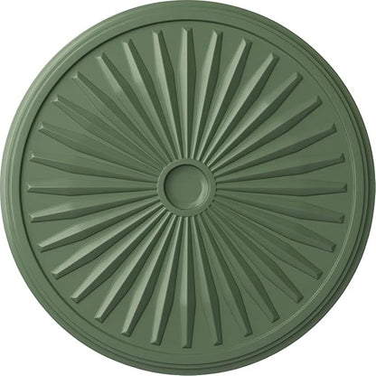 Ekena Millwork CM33LEAGF 33-1/8" x 3-1/2" x 1-3/8" Leandros Ceiling Medallion, Athenian Green