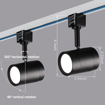 LEONLITE Studio Series 8.5W LED H Track Lighting Heads, ETL Listed, Dimmable Retail Track Light Heads for Store Shop Cafe, 550LM, CRI90, H Track Lighting, 4000K Cool White, Matte Black, Pack of 4