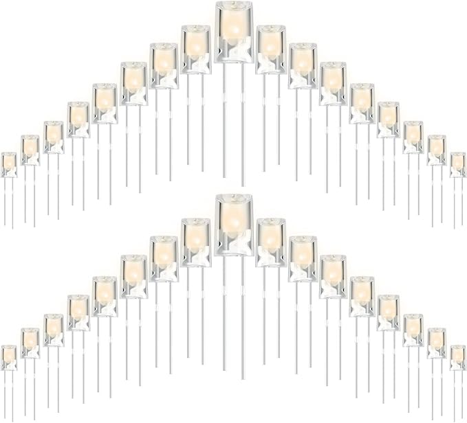 Mudder 180 Pcs Valentine LED 5mm String Light Mini Replacement Bulb Energy Efficient LED Halloween Wire Light Connectable Home Decor for Festival Patio Garden Christmas Wedding Holiday (Warm White)