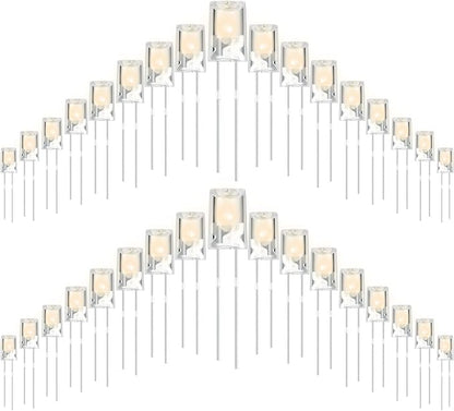 Mudder 180 Pcs Valentine LED 5mm String Light Mini Replacement Bulb Energy Efficient LED Halloween Wire Light Connectable Home Decor for Festival Patio Garden Christmas Wedding Holiday (Warm White)