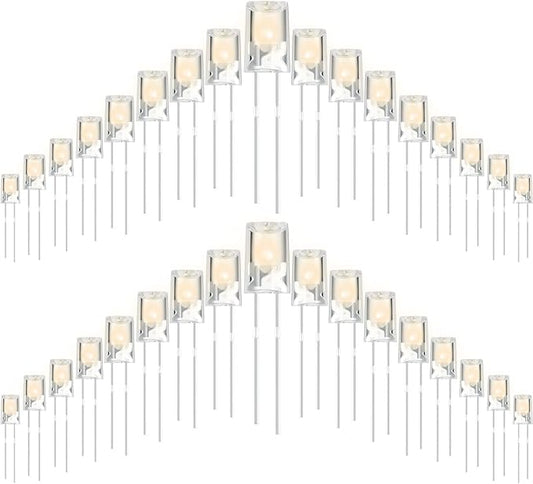 Mudder 180 Pcs Valentine LED 5mm String Light Mini Replacement Bulb Energy Efficient LED Halloween Wire Light Connectable Home Decor for Festival Patio Garden Christmas Wedding Holiday (Warm White)