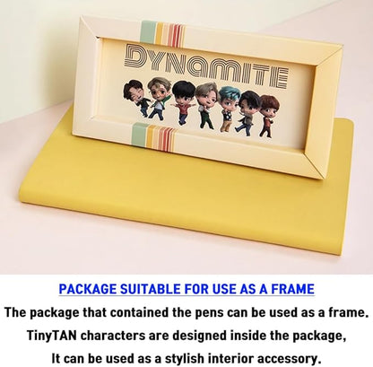 TinyTAN BTS Merchandise Official Licensed Kpop Merch Character Ballpoint Pen, 0.5mm, (1 Pack of 7 Pens) (Dynamite Ver.)