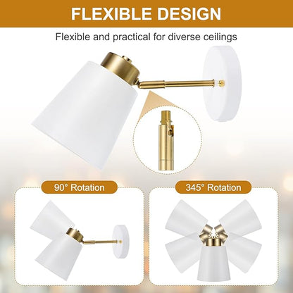MECCANIXITY Sloped Ceiling Adapter, 90/345 Degree 60x13mm M10 Fine Thread Sloped Ceiling Light Fixture Adapter Kit for Ceiling Pendant Light Chandelier Track Suspend(Brass)
