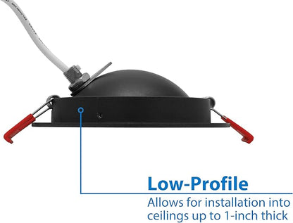 NICOR Lighting DGF43120SRDBK DGF4(v3) Canless Downlight, 4 Inches, Black