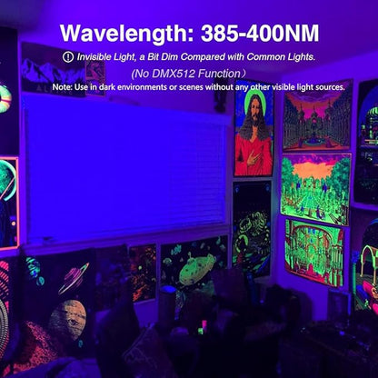 Onforu 2 Pack 60W LED Black Lights, Blacklight Flood Light with Plug, IP66 Waterproof Black Lights for Dance Party, Glow in The Dark, Halloween, Body Paint, Fluorescent Poster, Neon Glow