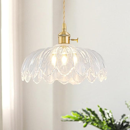 2 Pack Glass Pendant Lights Kitchen Island, Vintage Brass Pendant Light Fixtures, Adjustable Transparent Kitchen Pendant Lighting Over Island for Bedroom Living Room Hallway Dining Room