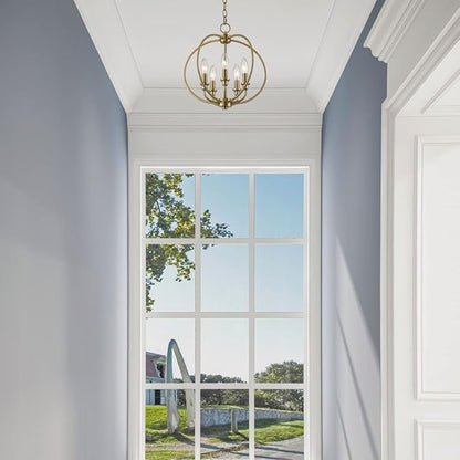 Livex Lighting 4665-91 Milania 5-Light Convertible Hanging Lantern/Ceiling Mount, Brushed Nickel