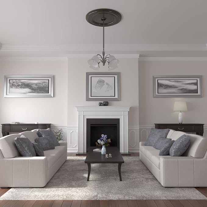 Ekena Millwork CM41CLSHF Classic Ceiling Medallion, 41 1/8"OD x 4"ID x 2 1/8"P, Hand-Painted Stone Hearth