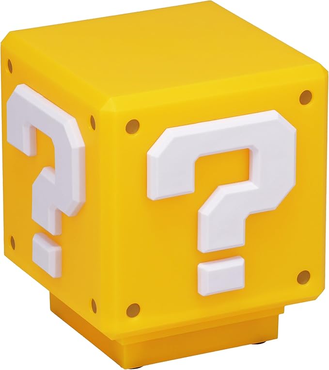 Super Mario Mini Question Block Light - Officially Licensed Super Mario Bros. Merchandise, Bedroom or Game Room Decor, Retro Gamer Gift, Battery Powered | Paladone