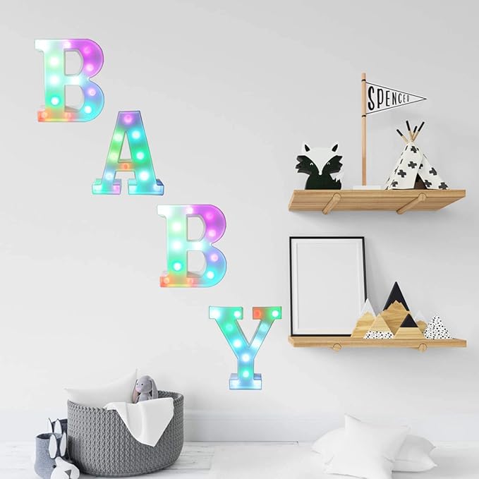 Pooqla Colorful Marquee Letters LED Light Up Letters with Remote, Party Birthday Letter with Lights Decorations for Classroom Room Dorm Home - Multicolor Letter Z