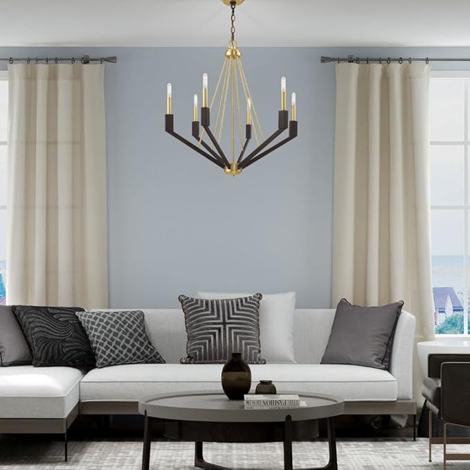 Livex Lighting 6 Lt Brushed Nickel & Black Chandelier