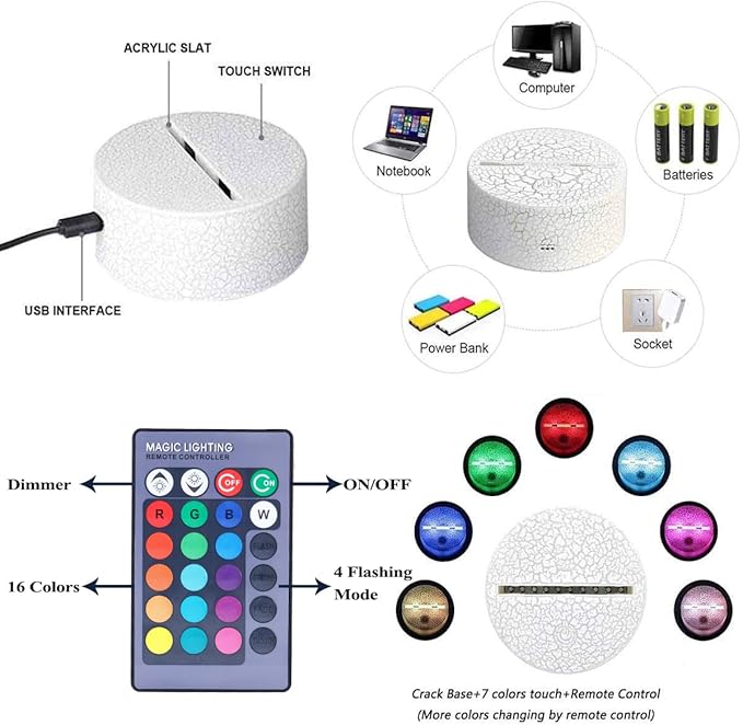 M4A1 Night Light, M4A1 Model Gifts, 3D Illusion Lamp with 16 Colors Changing, Remote Control and Dimmable, Game Living Room Decoration, Holiday Xmas Gifts