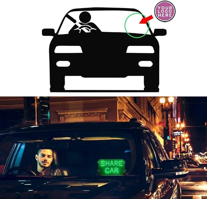 Rides LED Sign Lights,Shared Car LED Sign Light, Rides Share Sign Decor with DC12V Car Charger Inverter, for Rideshare Driver Lights up Sign,6ft Cable(Green Light,USB Switch)