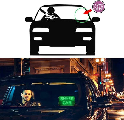 Rides LED Sign Lights,Shared Car LED Sign Light, Rides Share Sign Decor with DC12V Car Charger Inverter, for Rideshare Driver Lights up Sign,6ft Cable(Green Light,USB Switch)