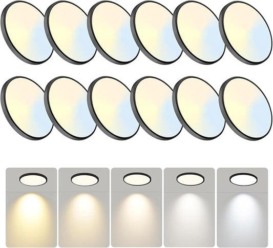 WKONCLDY 7.5Inch LED Ceiling Lights, 5 Colors Selectable (3000K/3500K/4500K/5000K/6000K) Flush Mount Ceiling Lights, Ultra Thin LED Ceiling Light Fixtures 0.87Inch for Living Room
