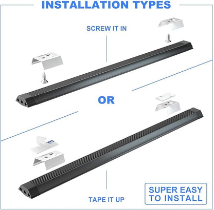 MYPLUS Under Cabinet Lights, 12" Touch Activated and Dimmable Aluminum LED Bar for Kitchen, Workbench and Desk, 3.5W,213 Lumens,Cold White 6000K, Plug-in, Black.
