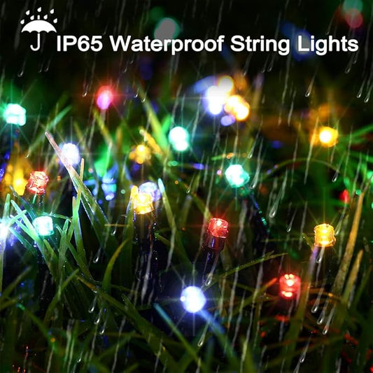 Joomer Battery Christmas Lights, 33ft 100LED Fairy Lights Battery Operated Timer 8 Modes Waterproof for Outdoor Home Garden Party Holiday Christmas Trees Decoration (Multicolor)