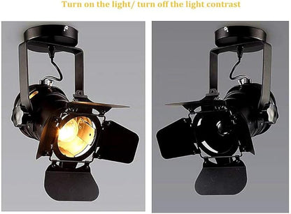 E26 Loft Industrial Ceiling Spots Spotlight Fixture LED Metal Track lamp Ceiling Lights Lamp for Living Room Pub Bar Cafe
