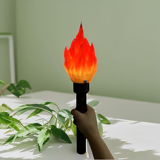Funny Torch Toy Realistic Clutch Torch Decoration Light Props Light-Up Magic Wand Toys for School Characters Camping Competition Party Props