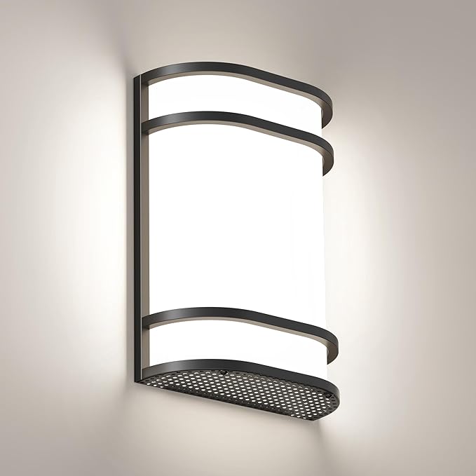 Led Wall Lights Indoor- Modern Wall Sconce Lighting 3000K/4500K/6000K Adjustable Led Wall Lamps for Hallway, Staircase, Corridor, Bedroom, Living Room, Kitchen (1, Black)