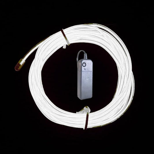 3m White neon Wire Flash Electroluminescence, Cutting El Wire,Used for DIY Design, Various Holiday Party Decoration. (White, 3m)
