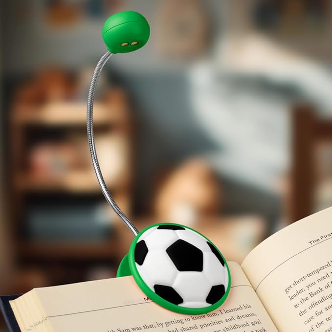 WITHit Clip On Book Light – Dimmable LED Reading Light for Books and eBooks, Reduced Glare, Portable, Cute Bookmark Light for Kids & Adults, Batteries Included (Soccer, in The Zone)