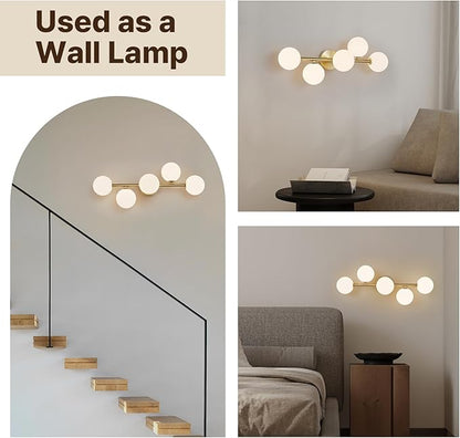 Bathroom Light Fixtures, Brushed Gold Bathroom Vanity Light Over Mirror with Milk White Glass Shades, Dimmable LED Wall Sconces for Hallway, Entryway, Living Room, Bedside, Staircase