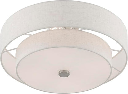 Livex Lighting Meridian 4 Light Semi-Flush in Brushed Nickel (51085-91)