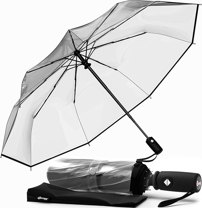 REPEL Windproof Travel Umbrella - Compact & Withstands Winds up to 85MPH , Strongest Premium Auto Folding Umbrella for Rain and Sun - Durable, Light & Portable for Women & Men , Fits Backpack & Cars