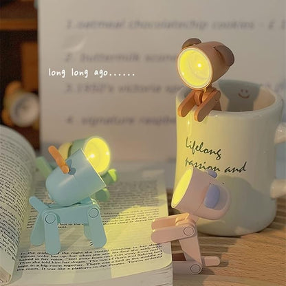 Cute Night Light for Kids, Adorable Mini Led Table Desk Lamp, Decorative Lamp Nightstand, Animal Pet Nightlights, Christmas Decorate Birthday Gifts for Children, Students (Dog 3 Colors)