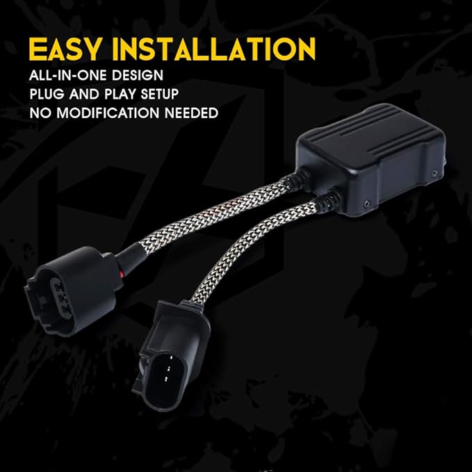 Xprite H13/9008 LED Canbus Decoder Anti Flicker Harness Error Free Resistor Capacitor for LED Headlight Bulbs, Pack of 2