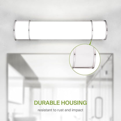 ASD LED 24" Vanity Flush Mount Light Fixture, Linear Bathroom Lighting Bar | 3CCT, Dimmable, Energy Star, ETL Listed | 25W 1950LM 3000-5000K 120V | Long Bath Wall Sconce Over Mirror | Nickel, 4 Pack