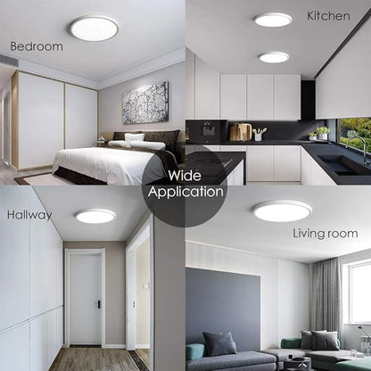 TALOYA Flush Mount Light Fixture, 6 Pack of 20W 12 Inch 5 Color Setting Options Led Ceiling Lamp for Bedroom Hallway Basement Closet Utility Office
