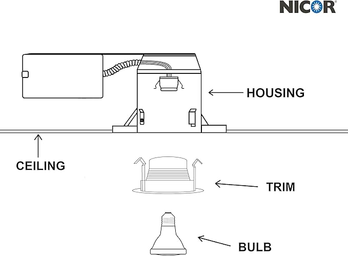 NICOR Lighting 4 inch Oil-Rubbed Bronze Recessed Baffle Trim for MR16 Bulb (14002OB-OB)