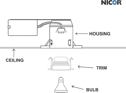 NICOR Lighting 4 inch Oil-Rubbed Bronze Recessed Baffle Trim for MR16 Bulb (14002OB-OB)