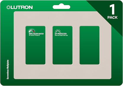 Lutron Claro 3 Gang Decorator/Rocker Wallplate, Satin, Taupe (1-Pack) | SC-3-TP