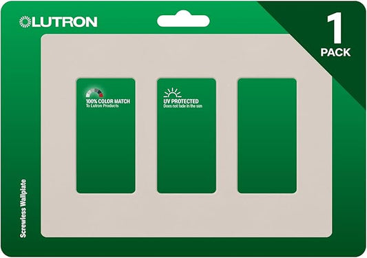 Lutron Claro 3 Gang Decorator/Rocker Wallplate, Satin, Taupe (1-Pack) | SC-3-TP