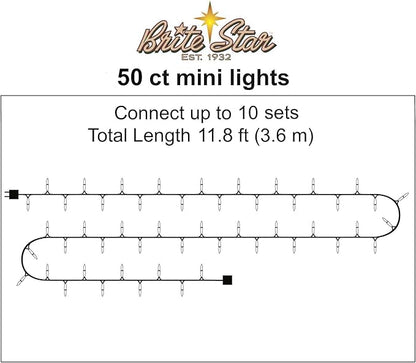 Brite Star 50 Lt String to String Lights, Multi, Green Wire