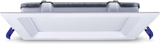 Leviton 6 in. Square Baffle Slim Downlight, 1100 Lumens, 5 CCT Color Selectable 2700K-5000K, Dimmable, DBS60-S1W, White