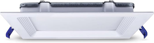 Leviton 6 in. Square Baffle Slim Downlight, 1100 Lumens, 5 CCT Color Selectable 2700K-5000K, Dimmable, DBS60-S1W, White