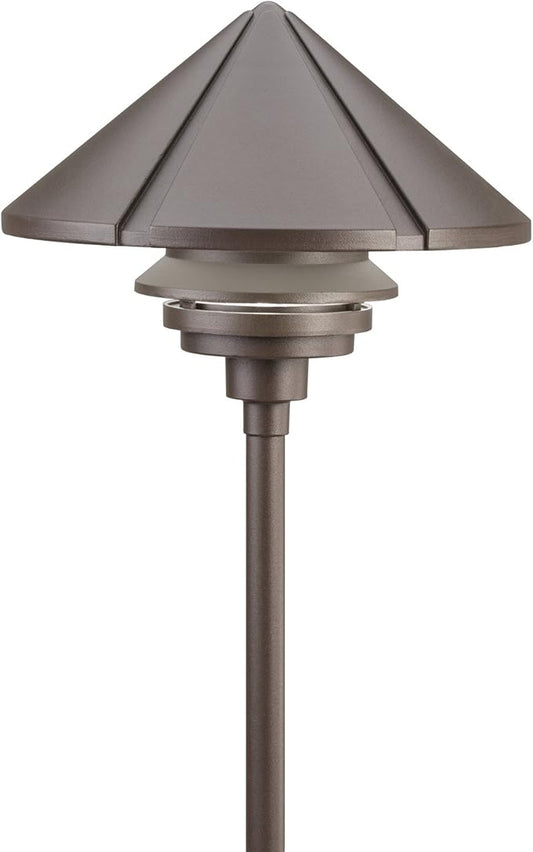 Kichler 15211AZT Six Groove Path & Spread 1-Light 120V, Textured Architectural Bronze
