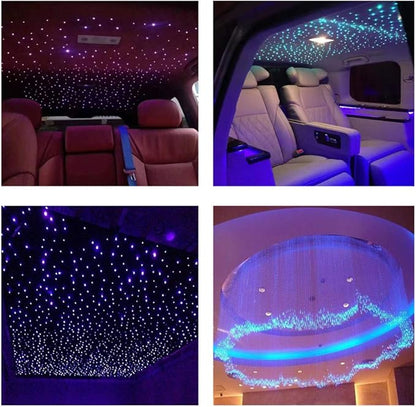 AZIMOM PMMA 50pcs 0.03in 6.5ft Plastic Fiber Optic Lights Cable Strands 0.75mm 2meter End Glow Fiber Strands Roll for Star Sky Ceiling All Kind LED Light Engine Driver Ceiling Decoration