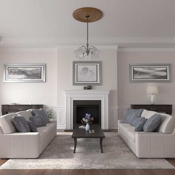 Ekena Millwork CM41CLSTF Classic Ceiling Medallion, 41 1/8"OD x 4"ID x 2 1/8"P, Hand-Painted Smokey Topaz